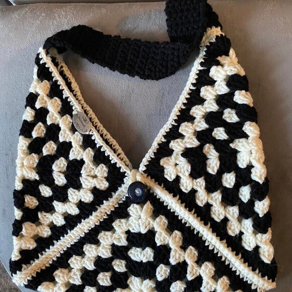 Hand Crafted Handbags - Handmade granny square shoulder bag NWT!